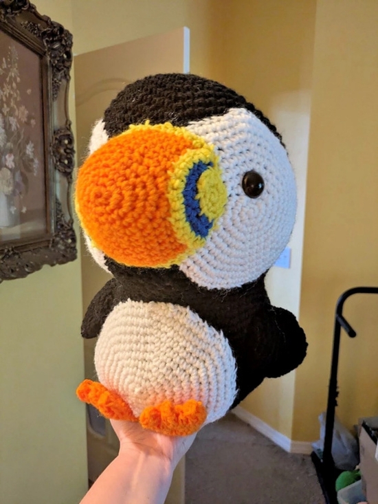Other - Large 13" Crocheted Puffin